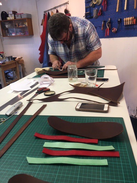 Leather sandal making workshop in full swing here in the upstairs studio, with Nia Denman. Still a couple of places left on the next workshop 23rd Feb. details on http://www.studio.com/workshops #leather #handmade @orielmakers