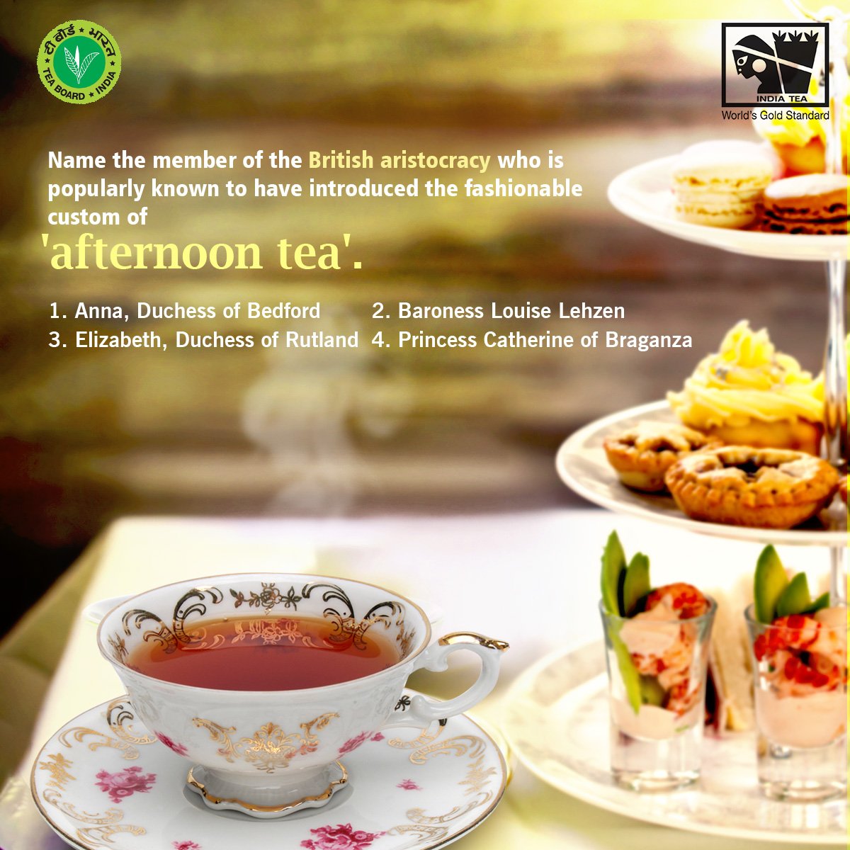 teaboardofindia's tweet photo. You may like to please participate in the Quiz and send us your answers in the comments. The contest is open for a week
@DoC_GoI https://t.co/R4A6lYpg2z