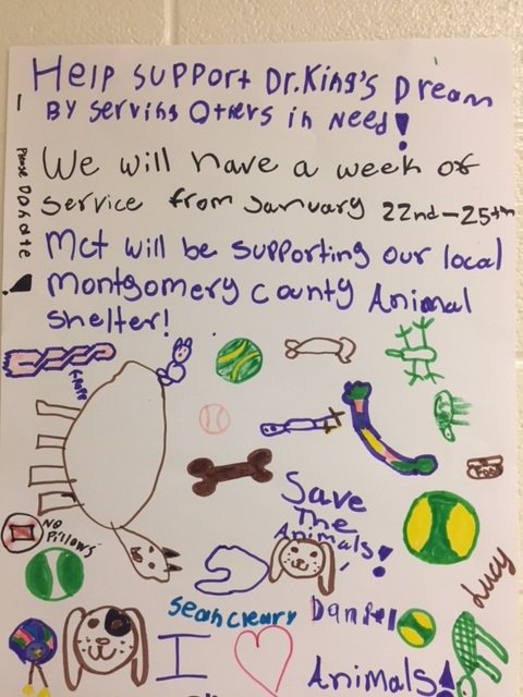 MCT's SGA is honoring Martin Luther King's dream of helping and serving others by supporting the local animal shelter.