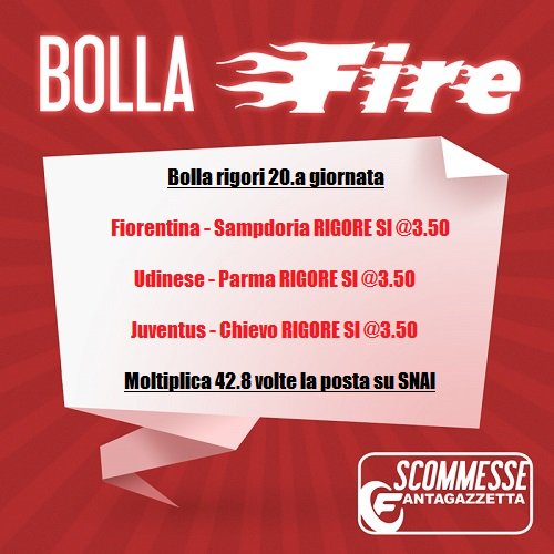 ScommesseFC's tweet image. le bolle speciali del weekend #scommesse di #SerieA su @fantagazzetta