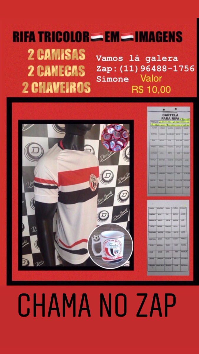 Bora lá galera participar da Rifa 👏🏻👏🏻👏🏻🔴⚪️⚫️🤴🏻🤴🏻👊🏻👊🏻