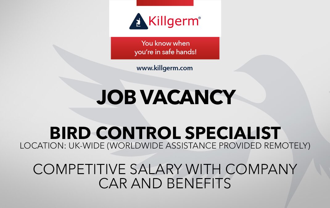Great job opportunity for a bird control expert!
#birdcontrol #pestcontrol #killgerm