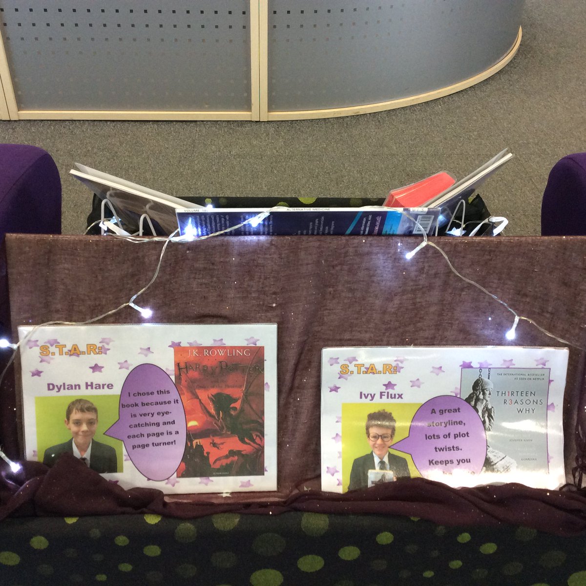 lounge_learning's tweet photo. #STAR display is proving popular with @TootHillBingham students. It's also a #ReadingChallenge on our #ReadingRelay. #schoollibraries #readingforpleasure #librarylife @SarahCrossan @redbreastedbird #AgathaChristie @jk_rowling @jayasherguy https://t.co/kV9g7CVbLz