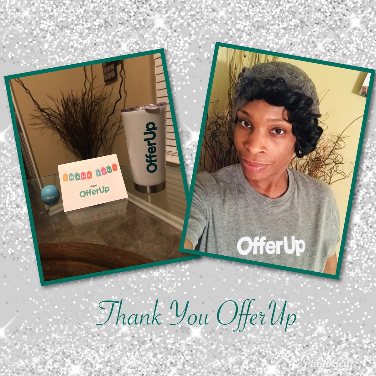SaReeTennessee's tweet photo. Shout out to OfferUp, for showing me some love❤️Thank you Nick for the hand written Thank You note.😊And a box of swag.🎁Everyone get the OfferUp App. It’s a GREAT app! Shopping at your fingertips.🙌
⁦@nickhuzar⁩
@offerup
#offerup 
#AMemberSinceTwentyFifteen
#OfferUpQueen https://t.co/08ealKUFqJ