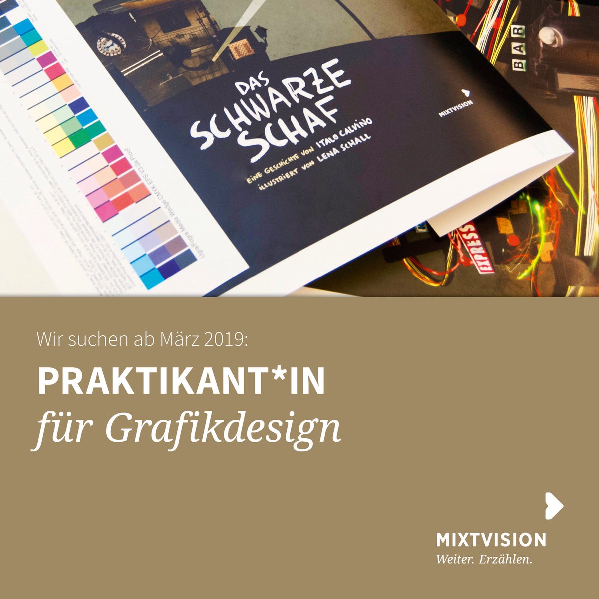 mixtvisiongames's tweet image. We are looking for a graphic design intern - so if you love books, games, apps &amp;amp; movies and are looking for a company in #Munich to spend your 6-month mandatory #internship with, we should have a look at each other!  
All info: mixtvision.de/wp-content/upl… #GraphicDesigner