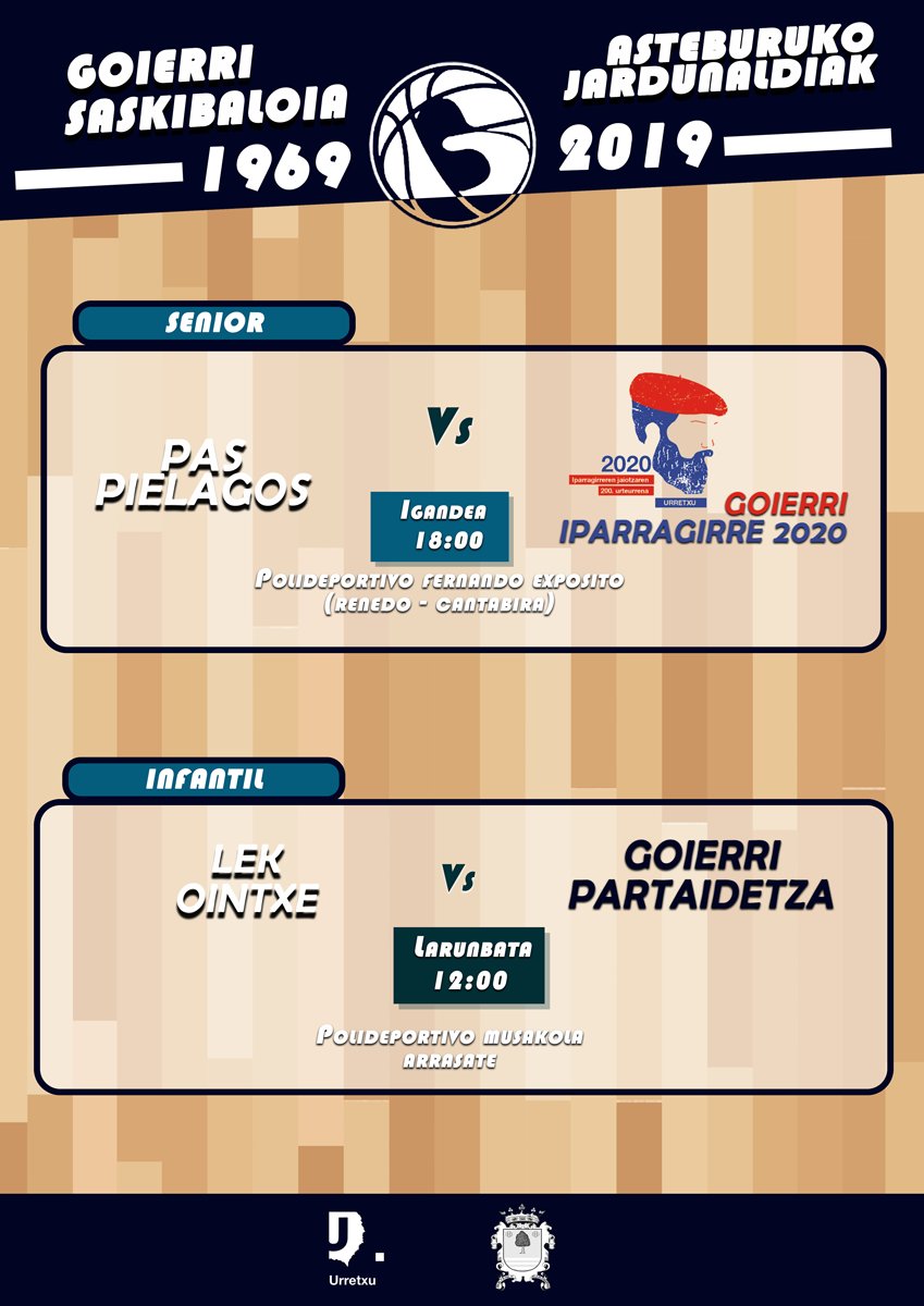 🏀 Asteburuko jardunaldiak!! #GoierriSaskibaloia