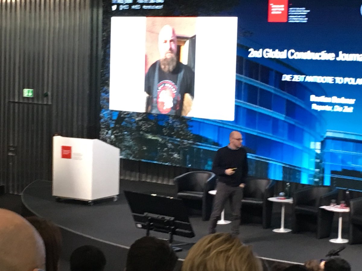 RasmusBC's tweet photo. Sven, a german neo-nazi interviewed by @DIEZEIT. “It was tough, but we had way more similarities than expected”, says reporter @BastianBerbner at #ConstructiveConf. Go read the series ‘Deutschland Spricht’ to see how journalists can build bridges and get people to talk... https://t.co/KK0aO1U12P