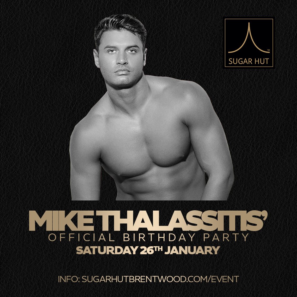 Sugar Hut (@sugarhut) on Twitter photo 🥂🎁🍾🥳
#LoveIsland's <a href="/MikeThalassitis/">Mike Thalassitis</a> will be celebrating
his birthday at #SugarHut next Saturday!
Info:sugarhutbrentwood.com/event 🥂🎁🍾🥳
#LoveIsland's <a href="/MikeThalassitis/">Mike Thalassitis</a> will be celebrating
his birthday at #SugarHut next Saturday!
Info:sugarhutbrentwood.com/event