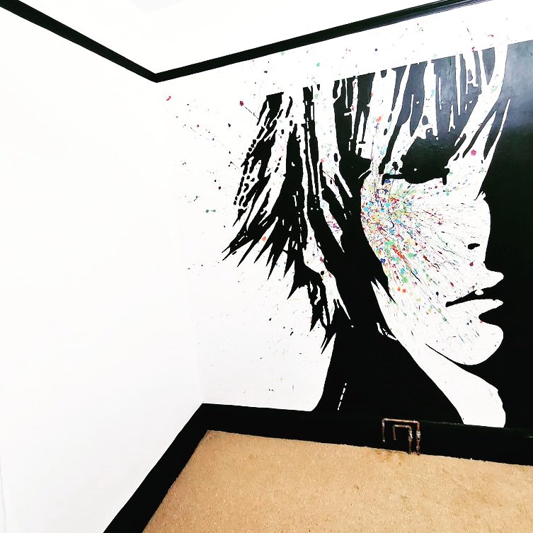 joncampling's tweet photo. @pawncrackers @liam_mulvey @SquareEnix @FFXVEN @FFXVJP Lol well... I did offer to go and paint the @sqex_cafe  a big #noctic like the one I did in my Studio so... Fingers crossed. Xxx https://t.co/6XxterOPor