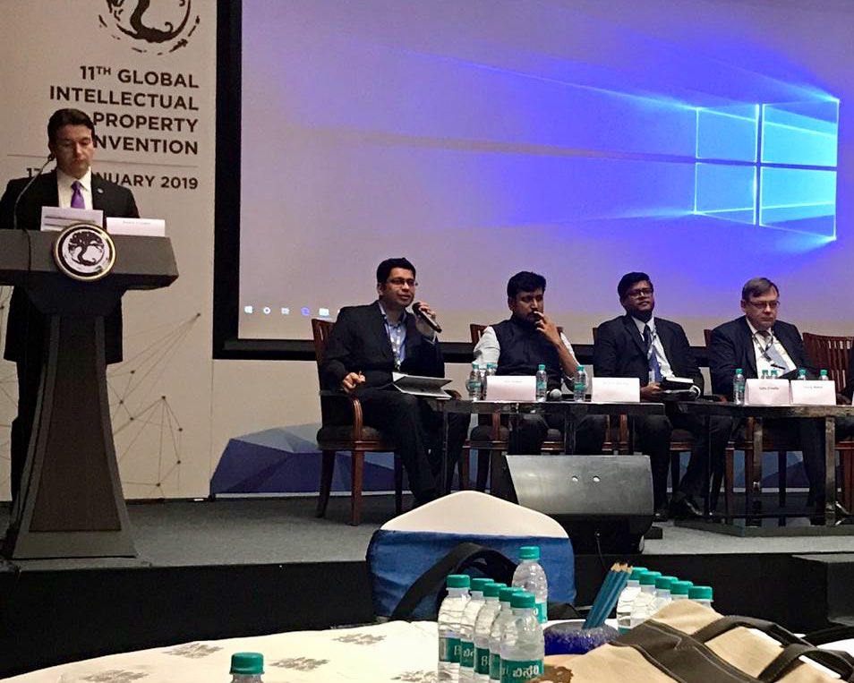 AFriedenEsq's tweet photo. It was a pleasure to moderate our panel featuring Irfan Modi (IBM), Georg Weber (EPO), Collin D’mello (IEEE), Dr. S.K. Murthy (Intel), and Jitin Talwar (TT Cons.). Thanks to panelists and the audience for a lively discussion on #AI, #IP &amp; #innovation. #GIPC2019 @IPRConference https://t.co/xFClsCXZap