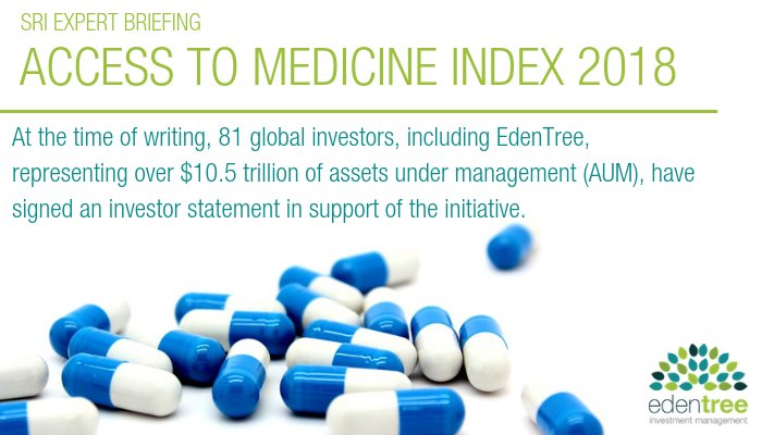 EdenTreeIM's tweet photo. Our new #SRI Expert Briefing covers the @AtMIndex for 2018. #ATMI18 explores what the #accesstomedicine Index is and how it influences EdenTree approach to our positive investment theme of Health and Wellbeing. Read the full report on our website https://t.co/0vd67Kakl5 https://t.co/sbzxB7dK69