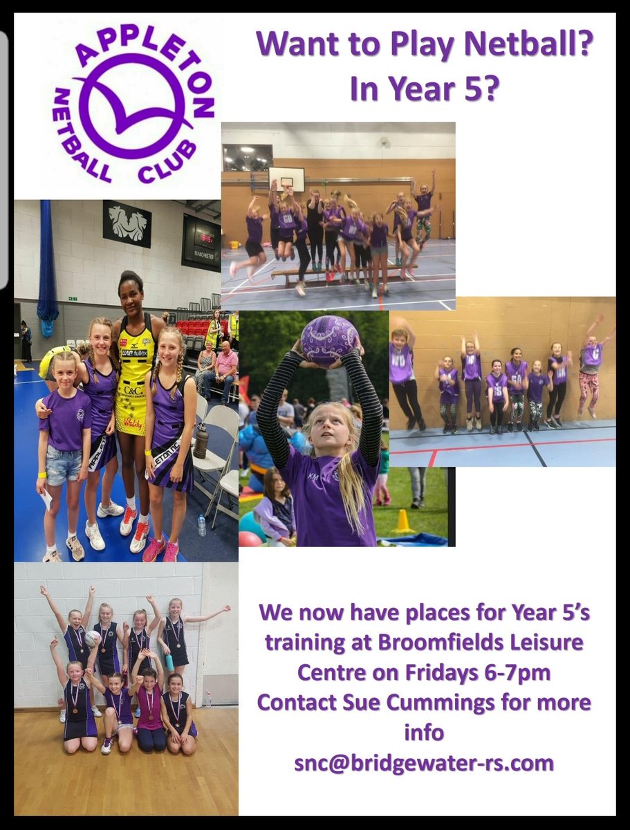 Netball recruitment for Yr5s

Trials for Yr6s - seeking players for an additional team &amp; elite players 

#netballkids #netballwarrington 

PLEASE share <a href="/VixenSport/">Vixen Sport</a> <a href="/NDO_Cheshire/">Cheshire NDO</a> <a href="/WG_Sport/">Warrington Sport</a> <a href="/WarringtonSfA/">Sport for All Centre</a>