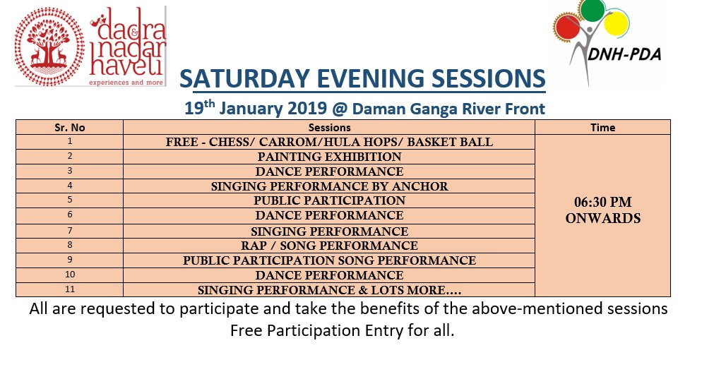 dnhddtourism's tweet photo. Come & Enjoy the upcoming Fun & Fitness Activities at River Front, Silvassa for this Weekend !!@dnhpda @incredibleindia
#silvassaisupgrading
#funandfitnessweekends
#weekendsatriverfront https://t.co/c0g7OQw5Bz