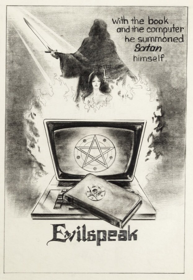 revpeterlaws's tweet photo. 2/3 I’ve always been a massive fan of the 1981 horror movie #Evilspeak, which is shockingly underrated. So here’s something cool: Original preliminary sketches for the poster campaign from Leisure Investment Company and Coronet Films.@ClintHoward #satan #rogerkellaway #ericweston https://t.co/COmhsL6CJM