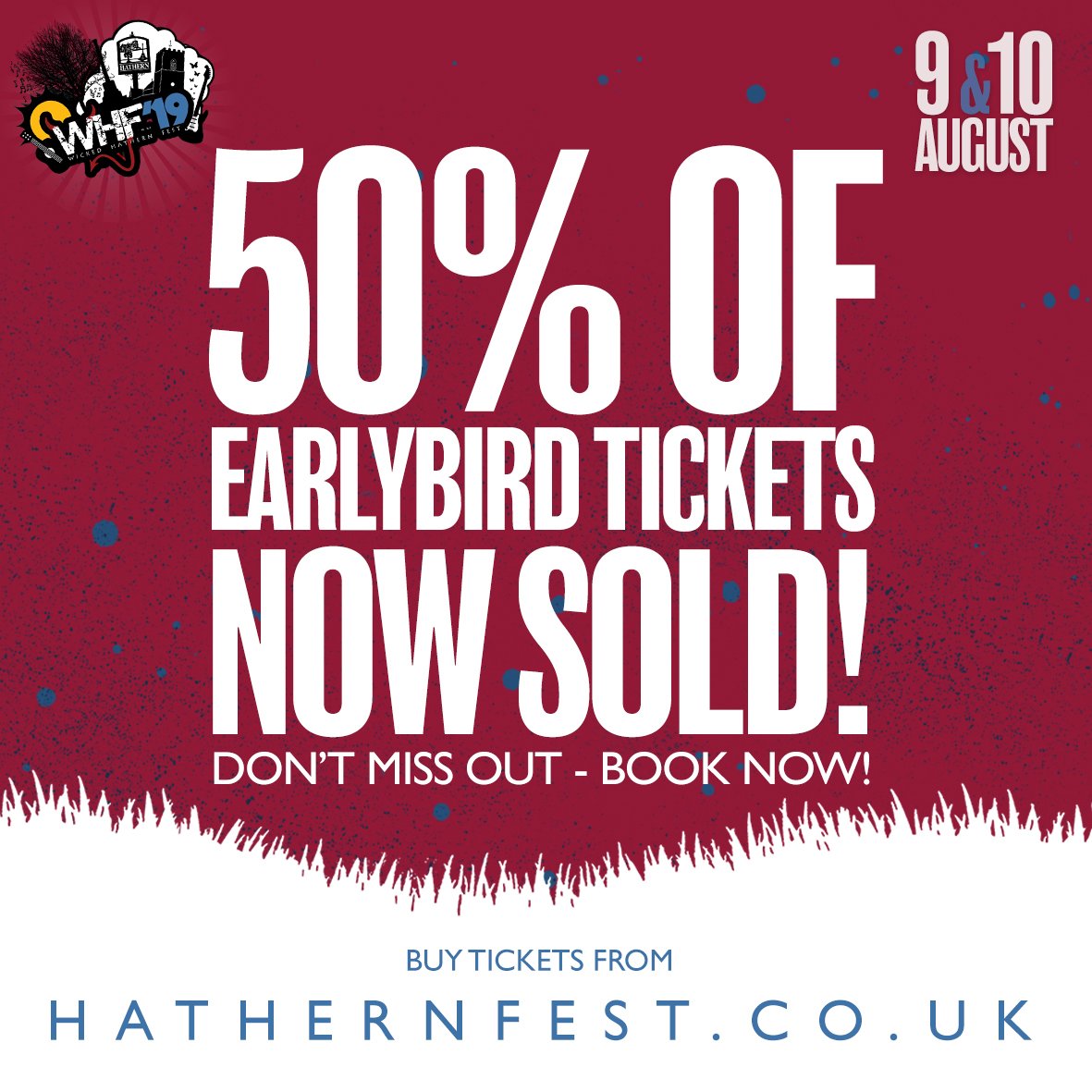 Our Earlybird tickets are flying out the door!
Grab them while you can for big discounts! #earlybird #hathern #hathernfest #festival