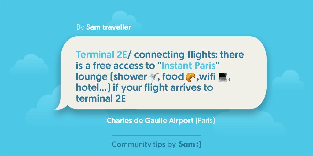 meetsamio's tweet image. Layovers are a breeze when you have things like the &quot;Instant Paris&quot; lounge #CDG @ParisAeroport #SamTips More info 👉 bit.ly/2Rye1II