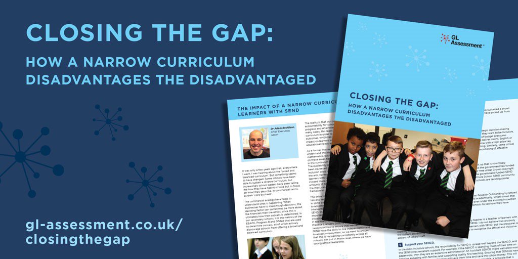 nasen_org's tweet photo. @GL_Assessment's new report #ClosingTheGap includes stark findings into the effects of narrowing the curriculum on disadvantaged students. Our CEO @AdamBoddison reports on the impact on learners with #SEND
https://t.co/WtyRNar2HI #KS3 #RoundedCurriculum https://t.co/uDEpIUjmvY