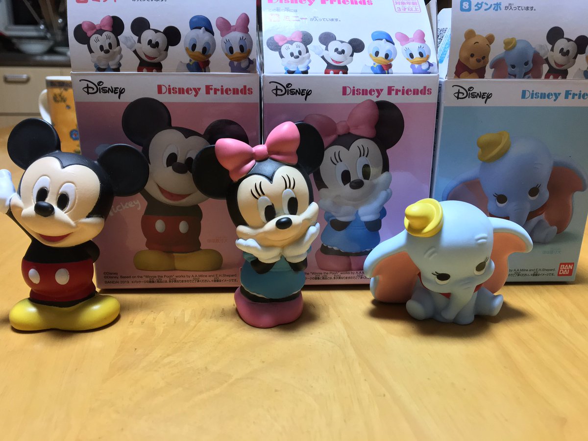 ダユマ セブンに売ってたから買ってみた 指人形かと思ったら普通にソフビで可愛い 彩色もしっかりしてるし コンプしたい ディズニーフレンズ Disneyfriends ミッキーマウス ミニーマウス ダンボ バンダイ