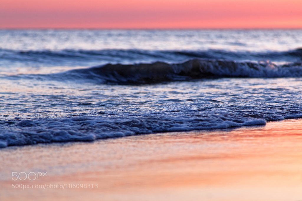 Sunset at Sea (автор фото broelando) #blur,orange,pink,sea,sunset,surf,waves