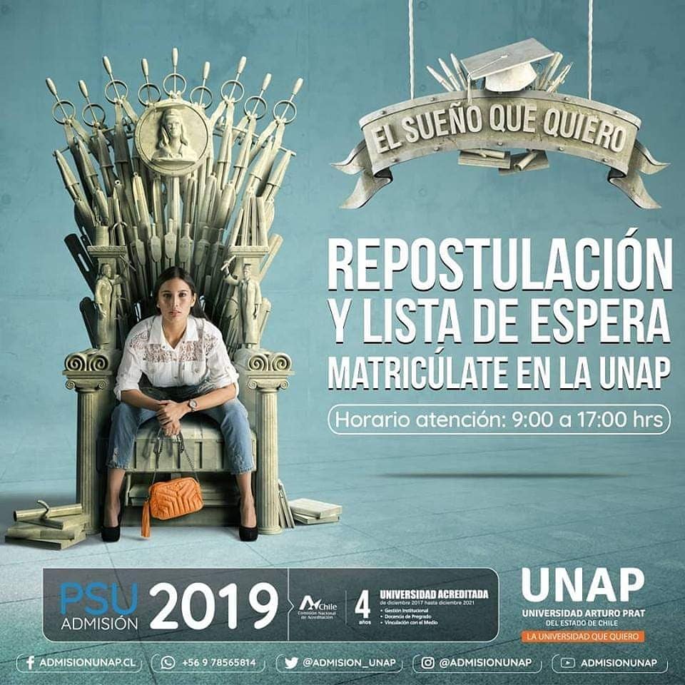 unapcl's tweet photo. ⚠️Atención.
☝️Compartimos "Repostulación y Lista de Espera".
👉Matricúlate en la #UNAP

#admisionunap2019 
#ElSueñoQueQuieroUNAP 
#MatriculasUNAP2019 
#PSU2018 
#Iquique #Victoria https://t.co/QyLtvnxdiI https://t.co/omYF2cp4eY