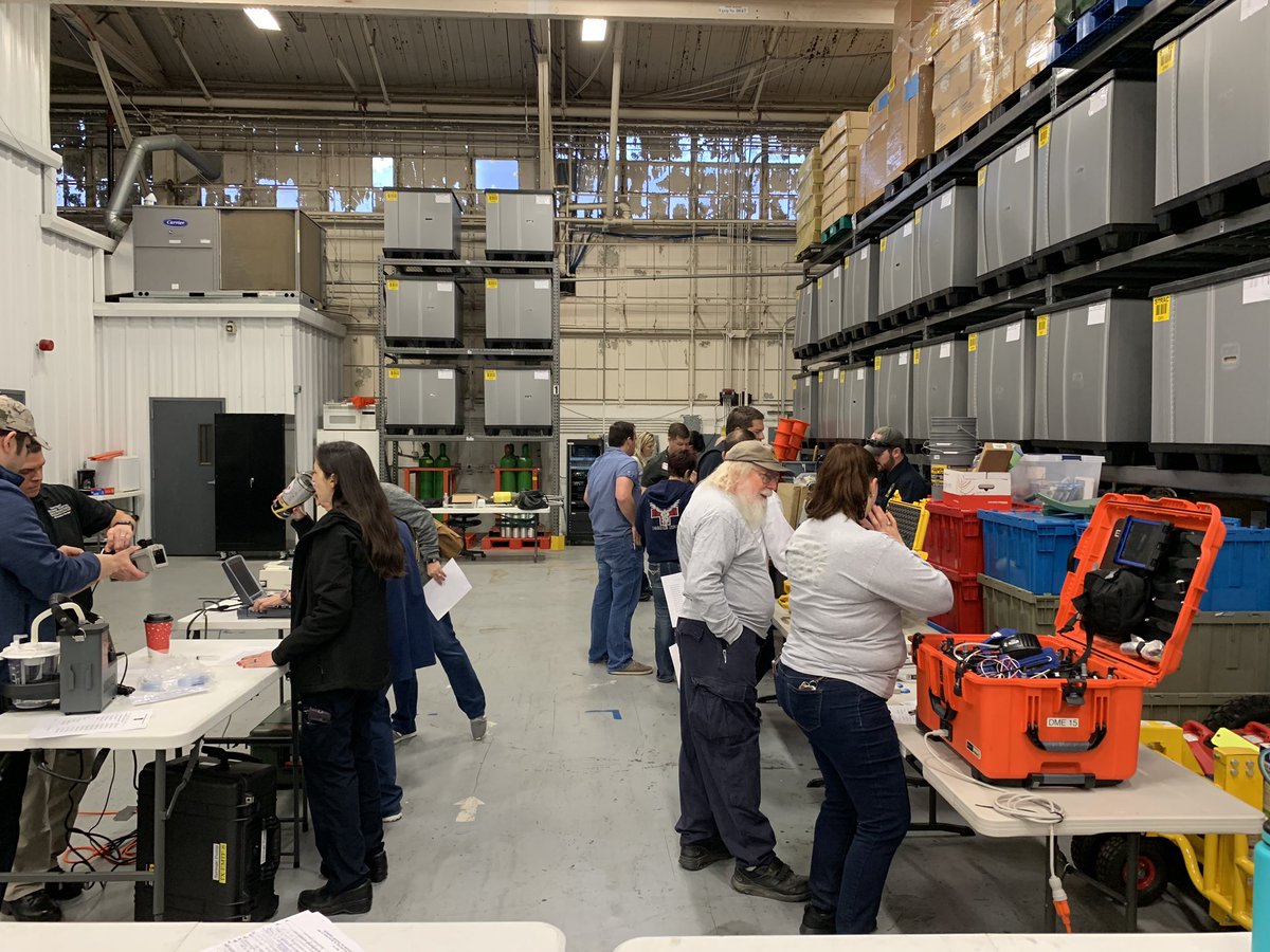 Members of our Mobile Medical Unit (MMU) team are training this morning at the <a href="/STRAC/">STRAC</a> hangar.

Each month, EMTF-8 holds training to ensure proficiency with equipment, policies, and procedures. 
Today’s training includes annual competency checks on our durable medical equipment.