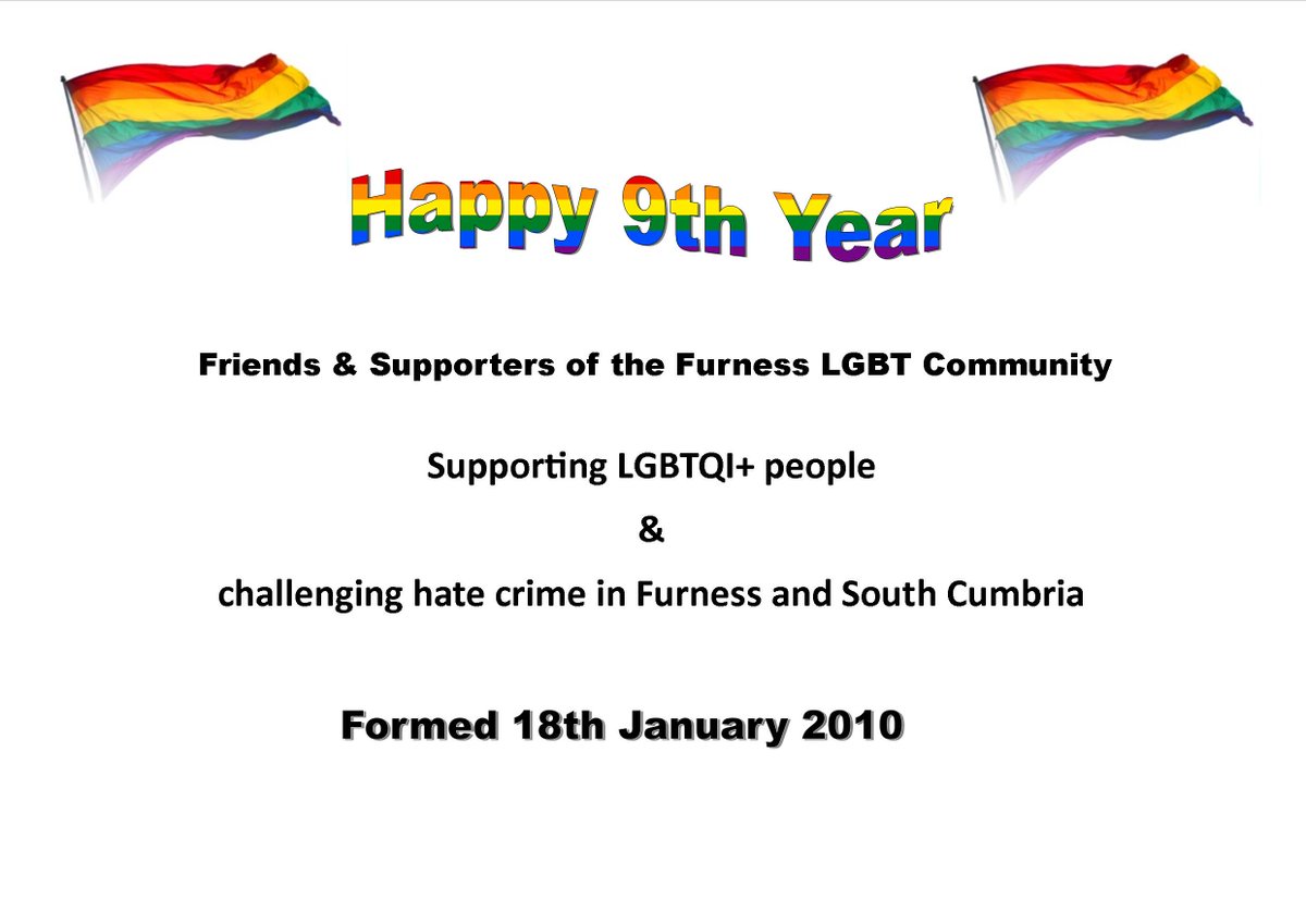 Thank you everyone for supporting us over the last 9 years chalenging hate crime in #Barrow &amp; #furness  assisted lots of people, helping ppl accepting who they are, &amp; helped prevent suicides. <a href="/barrowpolice/">Barrow Police</a> <a href="/Cumbriapolice/">Cumbria Police</a>  @JWoodcockMP <a href="/ProjectJohnLtd/">Project John Ltd</a>