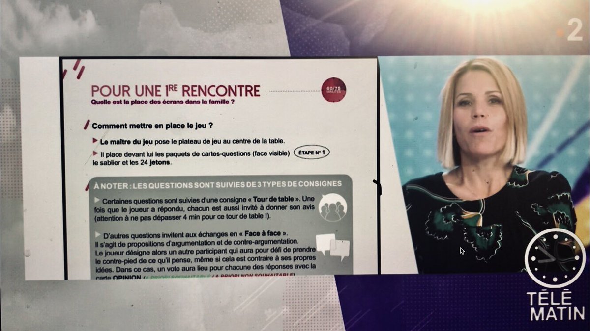 Notre jeu Educ’Ecrans plébiscité par <a href="/lauratenoudji/">Laura Tenoudji</a> sur <a href="/telematin/">Telematin</a> @France2tv ou comment accompagner nos #enfants à grandir avec les #écrans ! Merci !! 😍 Et plus encore sur : editions-valoremis.com