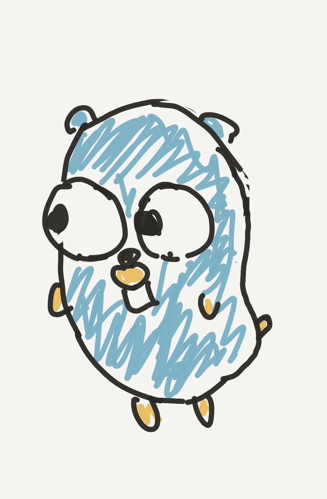 ymotongpoo's tweet image. Drinking out with @tenntenn and tried drawing Go Gopher. #golangjp