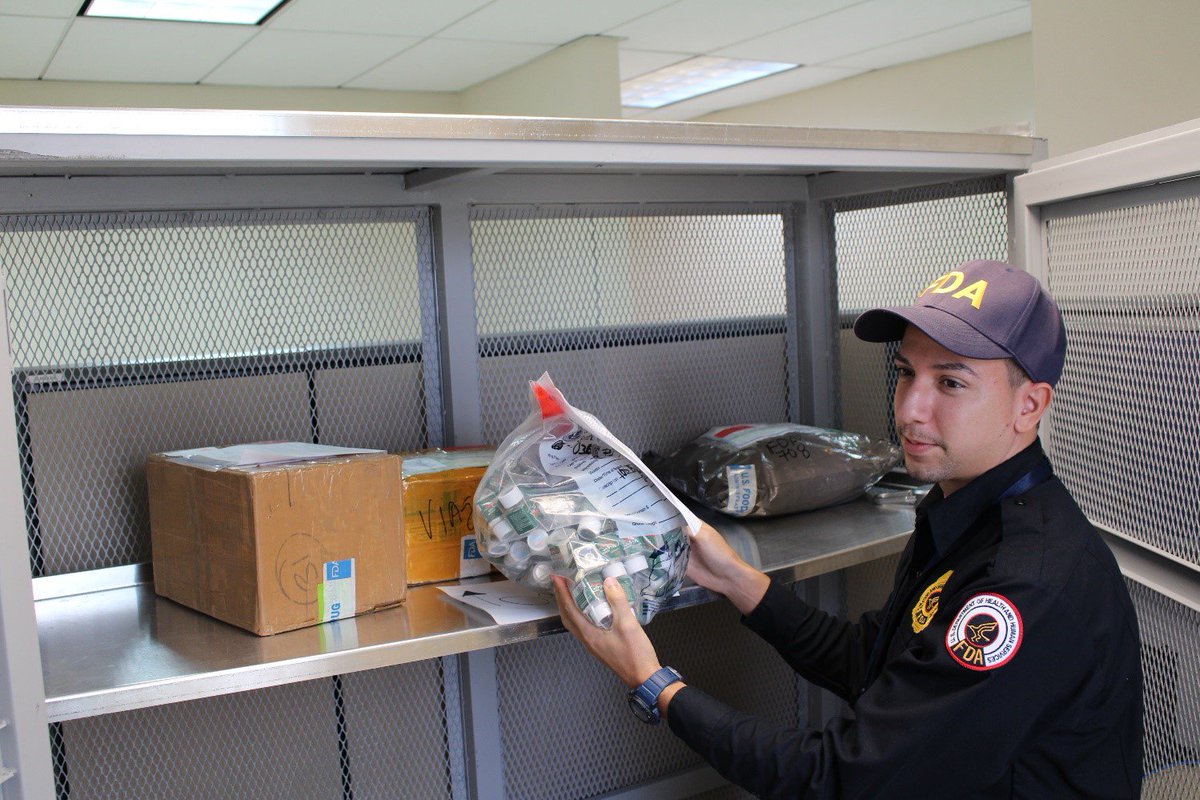 This week #FDA investigators at the International Mail Facility in Puerto Rico prepared intercepted counterfeit and/or misbranded drugs totaling 800 pounds of illegal product for transport to the mainland for destruction. #OnTheJob #MissionCritical