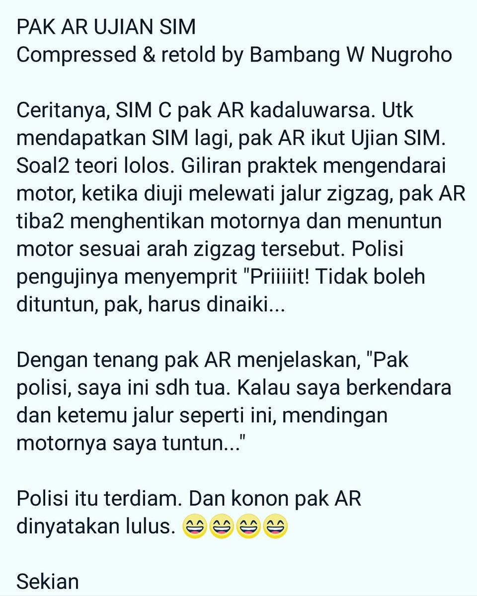 Muhammadiyin Garis Lucu On Twitter Begini Trik Lolos Ujian Sim