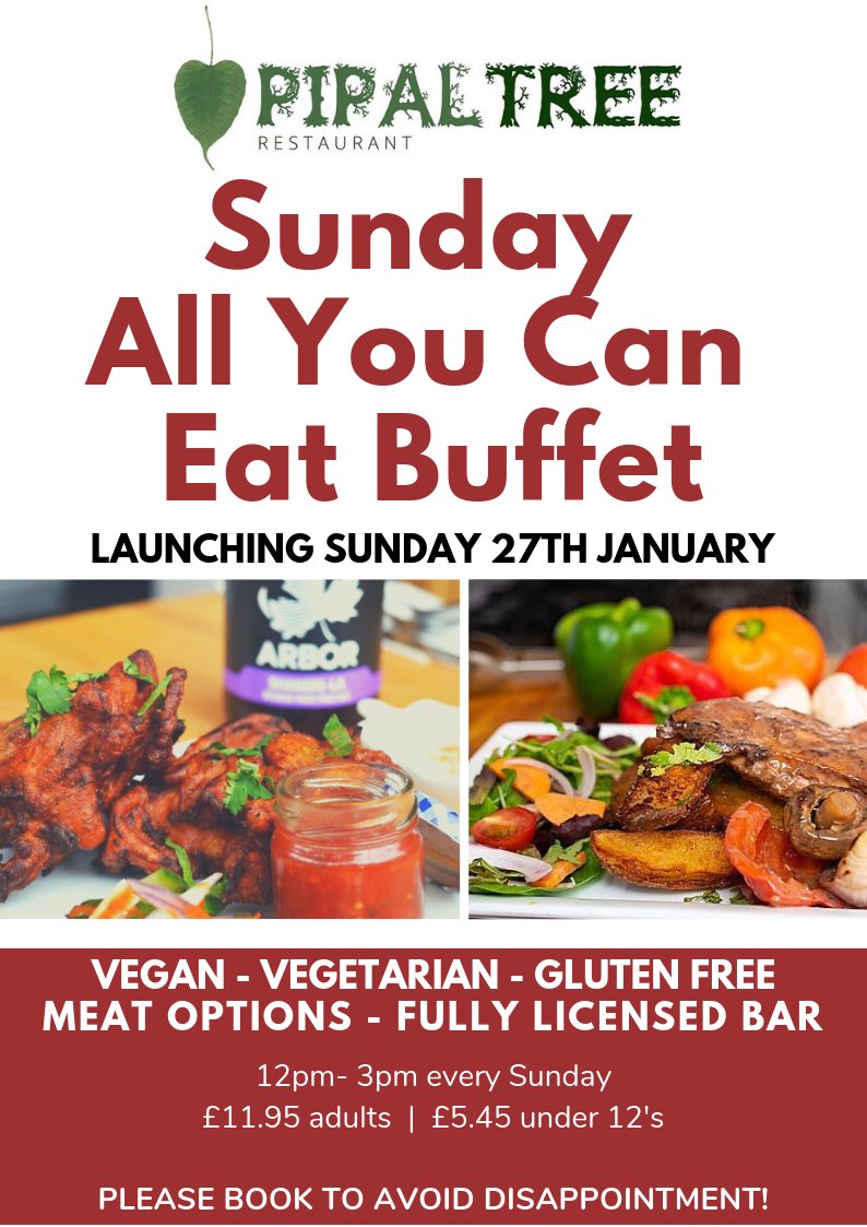 pipaltree123's tweet photo. Our new All-You-Can-Eat buffet launches at Pipal Tree Restaurant, Chelsea Road on Sunday 27th January! Why not try something new like our Tharka Masala Mussels or Gajar Halwa. Vegan and Gluten Free options available too.

Call the restaurant now on 01179 558820 to book your table https://t.co/d3KTiKryqK