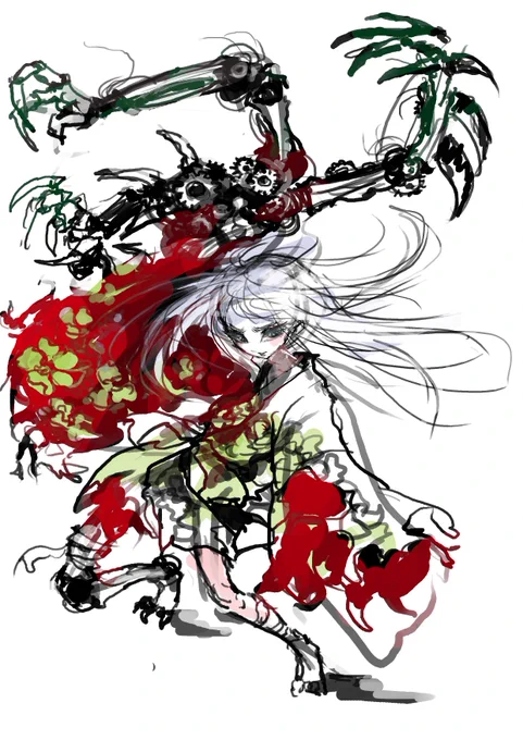 どろろ観てたら、物凄く和ものアクションキャラを作りたくなります。。。えーっと、名前はからくりカララにしようかな。 