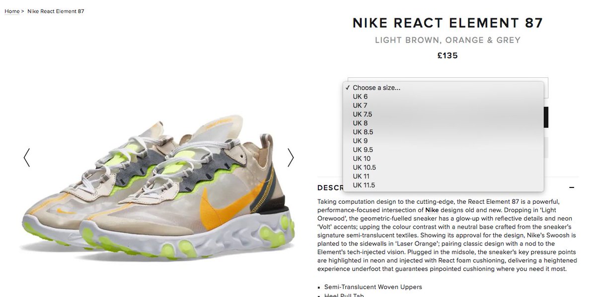 nike react element 87 end clothing
