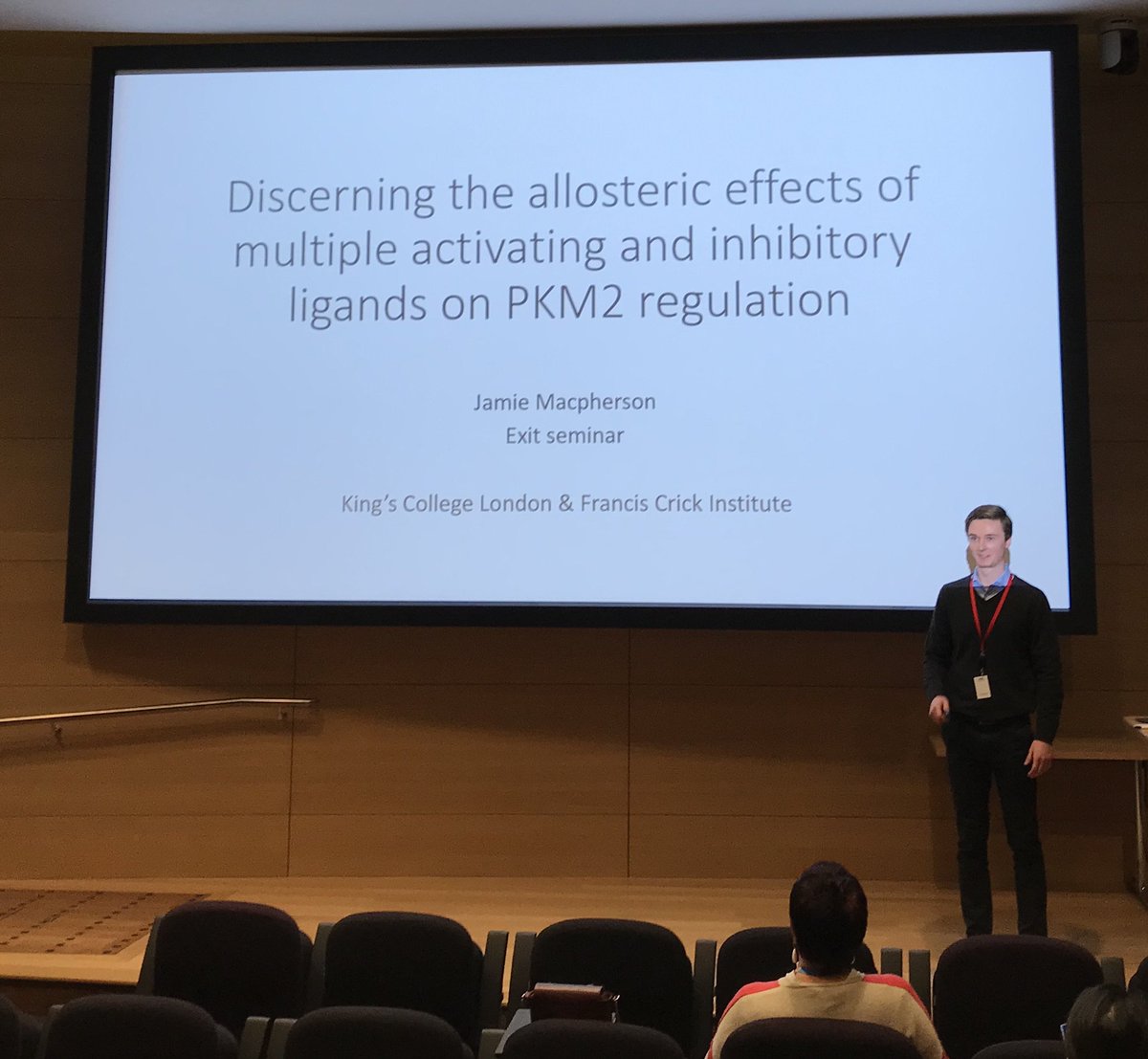 AnastasiouLab's tweet image. Jamie @macphersonjs, our joint PhD student with @FraternaliLab, about to start his thesis defence seminar. Smashed it! Check out his @biorxivpreprint paper: biorxiv.org/content/early/…, #allostery, #PKM2, #molecular_dynamics_simulations, #native_MS, @PerditaB.
