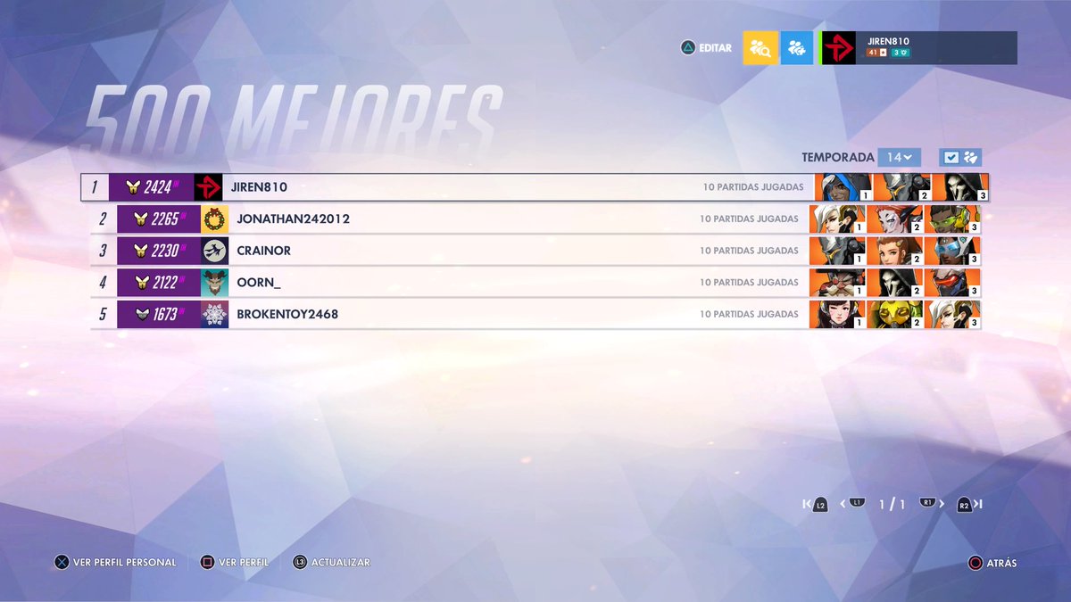 Completadas las clasificatorias con el mejor team del mundo! #Overwatch #Season14