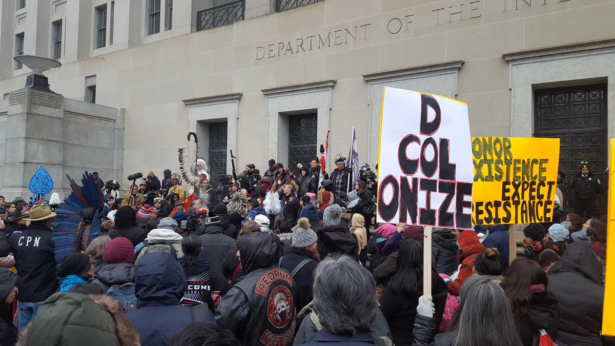 ajplus's tweet photo. Indigenous people from all over the world are marching in Washington, DC.

It's a historic #IndigenousPeoplesMarch of this scale in the nation's capital. https://t.co/a5vME0bglL
