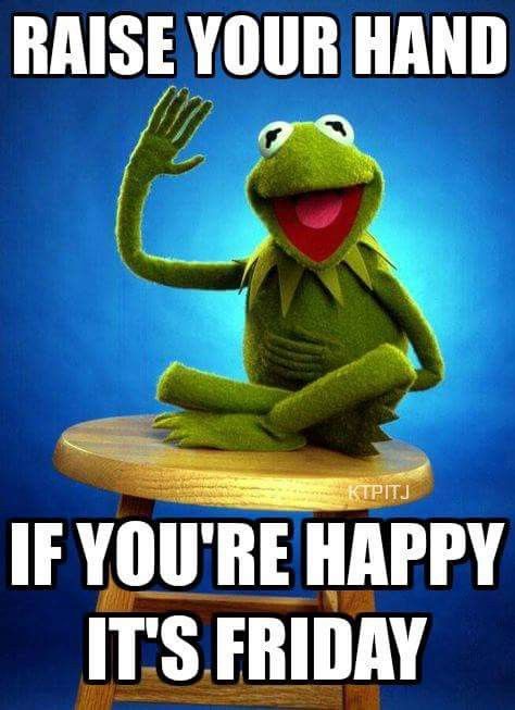 Happy #Friday, Everyone! It's been a great week, but we're pretty excited about the weekend too. :-) #happyfriday #fridayfeeling #friyay #weekendvibes #wisdomofkermit #raiseyourhand