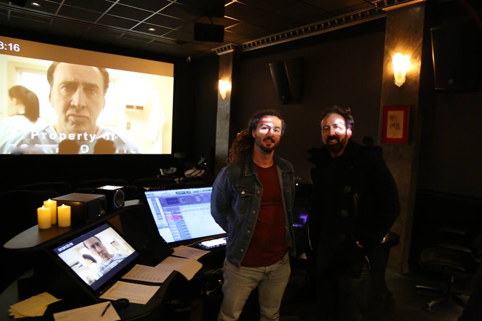 CageOnFire's tweet image. [PICS] Nicolas Cage at Sugar Studios in LA doing ADR for Shawn Ku&apos;s &apos;A Score To Settle&apos; coming out later this year! #AScoreToSettle