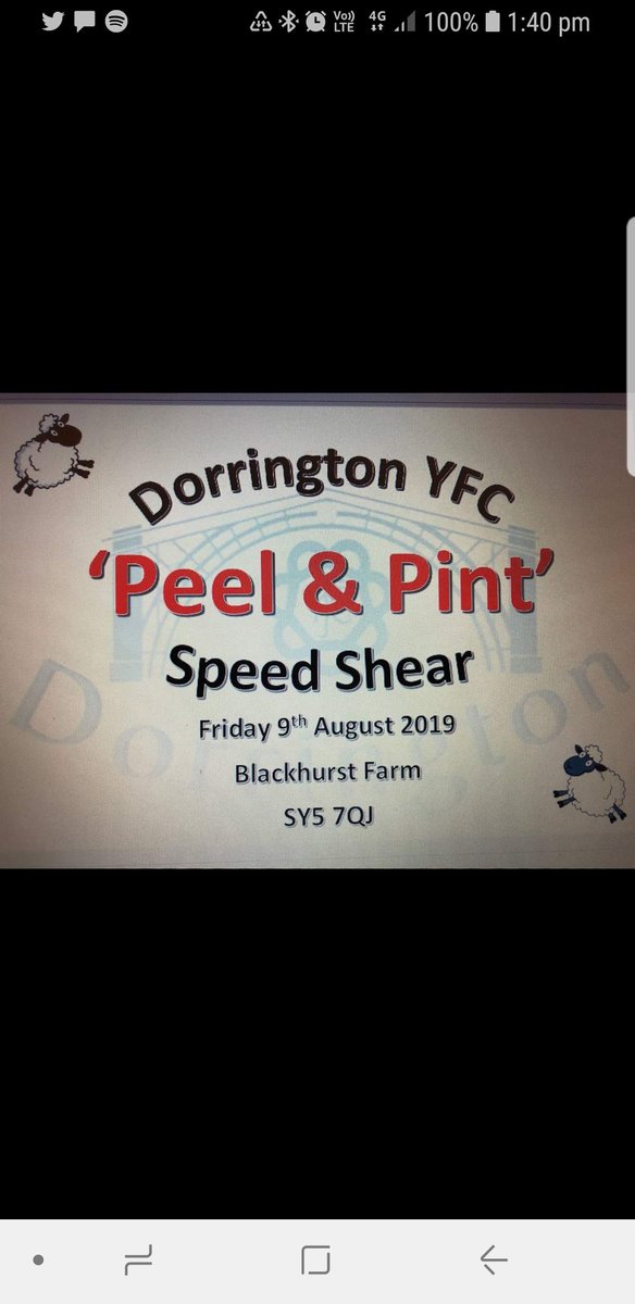 James henderson (@jameshendy99) on Twitter photo **SAVE THE DATE**
Dorrington YFC are hosting a speed shear! 
Brand new for 2019!!
Friday 9th August
Keep and eye out for updates -  this will be a night not to miss! 
#shearing #speedshear <a href="/Horner_Shearing/">Horner Shearing</a> <a href="/DorringtonYfc/">Dorrington YFC</a> **SAVE THE DATE**
Dorrington YFC are hosting a speed shear! 
Brand new for 2019!!
Friday 9th August
Keep and eye out for updates -  this will be a night not to miss! 
#shearing #speedshear <a href="/Horner_Shearing/">Horner Shearing</a> <a href="/DorringtonYfc/">Dorrington YFC</a>