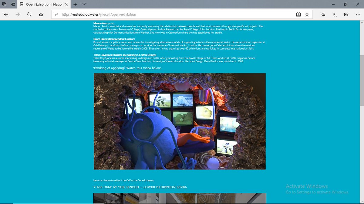 Pete Telfer @culturecolony has been documenting Y Lle Celf exhibitions and events since the <a href="/Eisteddfod_eng/">eisteddfod_eng</a> held in Cardiff in 2008. He’s editing the material at the moment. The Conwy County 2019 promo gives an indication of what is in the can - see bit.ly/2Kigz6U