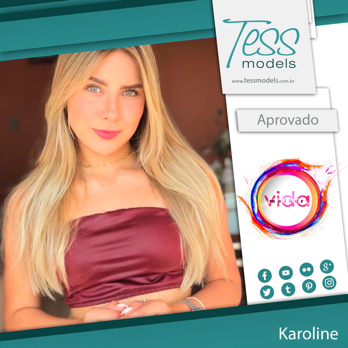 A modelo Karoline foi aprovada para uma pauta no programa Vida Melhor, Rede Vida. Parabéns <3
http://tessmodels.com.br/cadastro
#TessModels #modelo #fashion #photography #modelos #vidadeadulto #moda #decor #love #modeloffduty #modeloftheday #photooftheday #beauty #decoradulto #topmodel