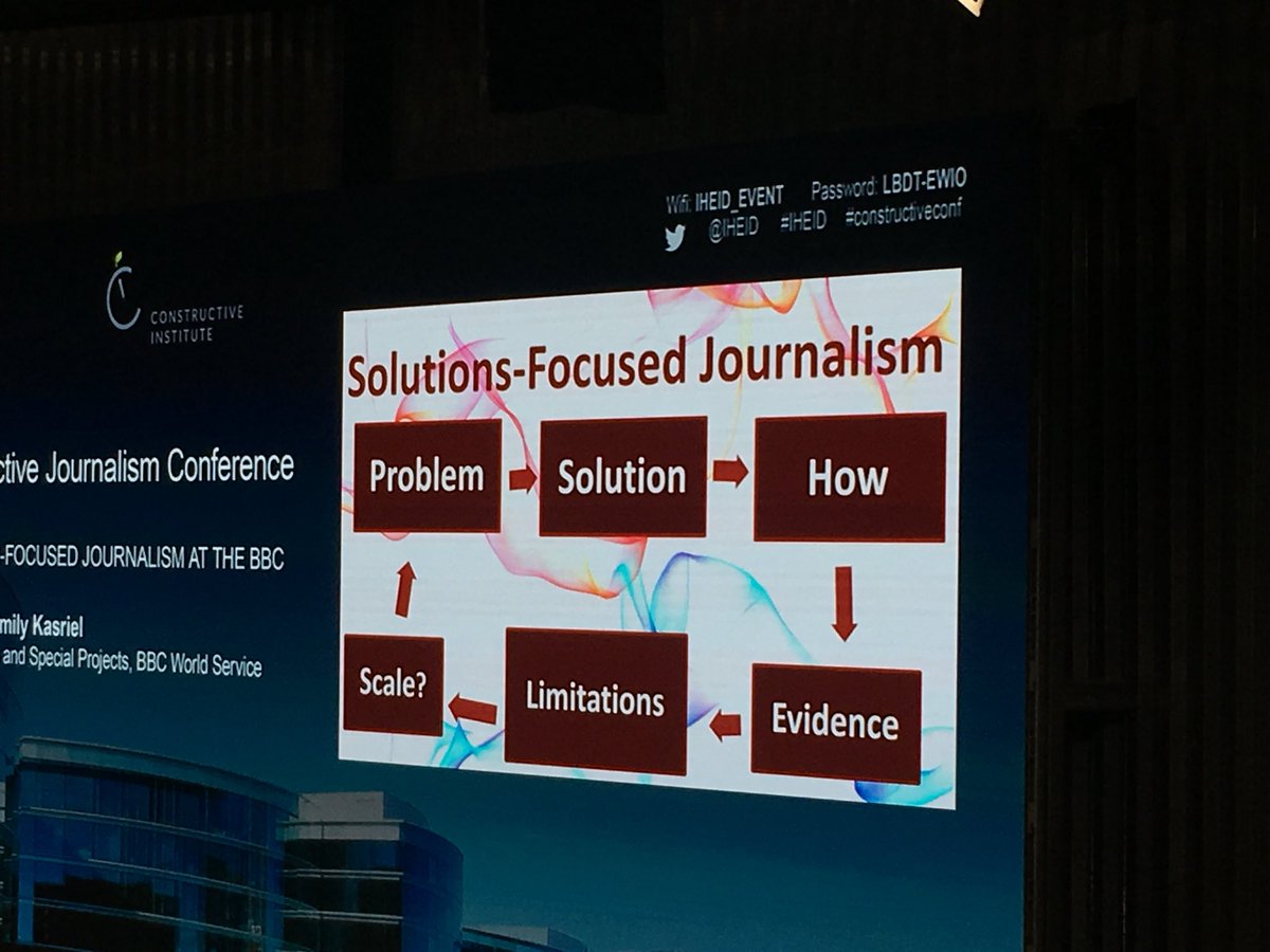 RasmusBC's tweet photo. This is how BBC do their solution focused journalism! Can’t be used on all stories, but CAN be on a lot, says @ekasriel at #ConstructiveConf https://t.co/uU4QNzti3N