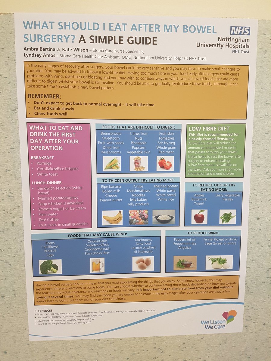 Ward E14, QMC (@e14qmc) on Twitter photo Our stoma nurses have been busy making this poster for patients, informing them of which foods are best to eat when they've had a new stoma. Thanks team. This will be so helpful. Thanks <a href="/NUHStoma/">NUH Stoma Care Team</a> Our stoma nurses have been busy making this poster for patients, informing them of which foods are best to eat when they've had a new stoma. Thanks team. This will be so helpful. Thanks <a href="/NUHStoma/">NUH Stoma Care Team</a>