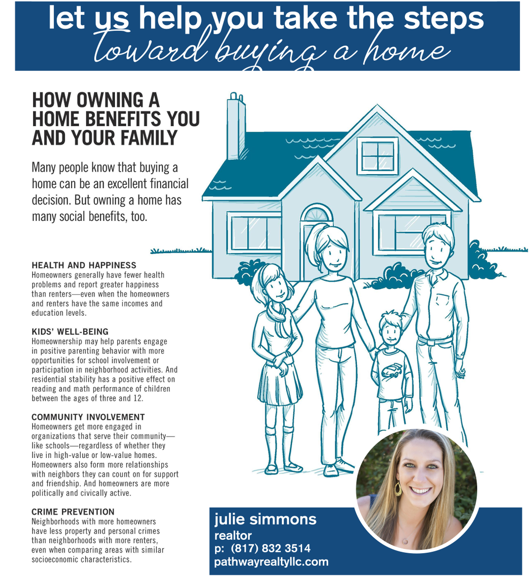RealtyPathway's tweet image. Many people know that buying a home can be an excellent financial decision. But owning a home has many social benefits, too!