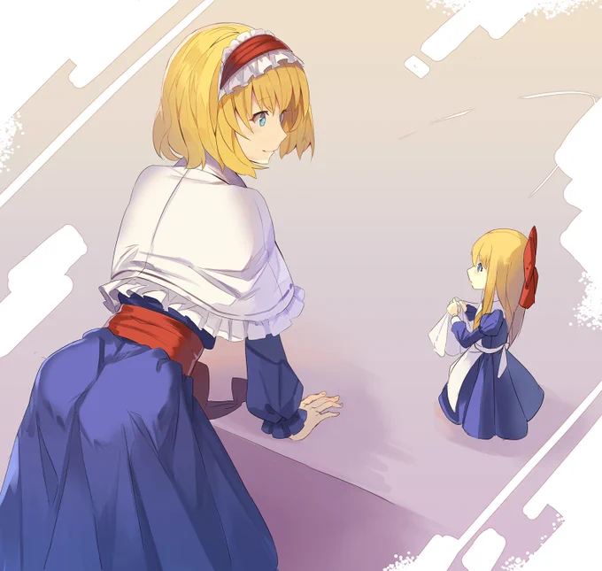 #深夜の真剣お絵描き60分一本勝負
アリスと人形^^ 