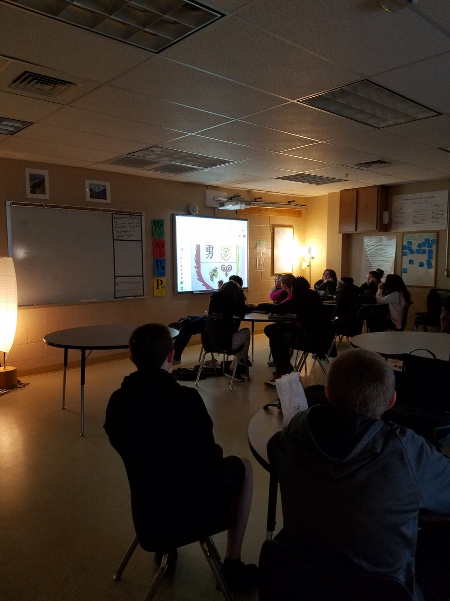 CoachWindmiller's tweet photo. Viewing and voting on our student made house crests #tebuan #FMSTeach #fpslearn #FultonProud https://t.co/gtJee00i3p