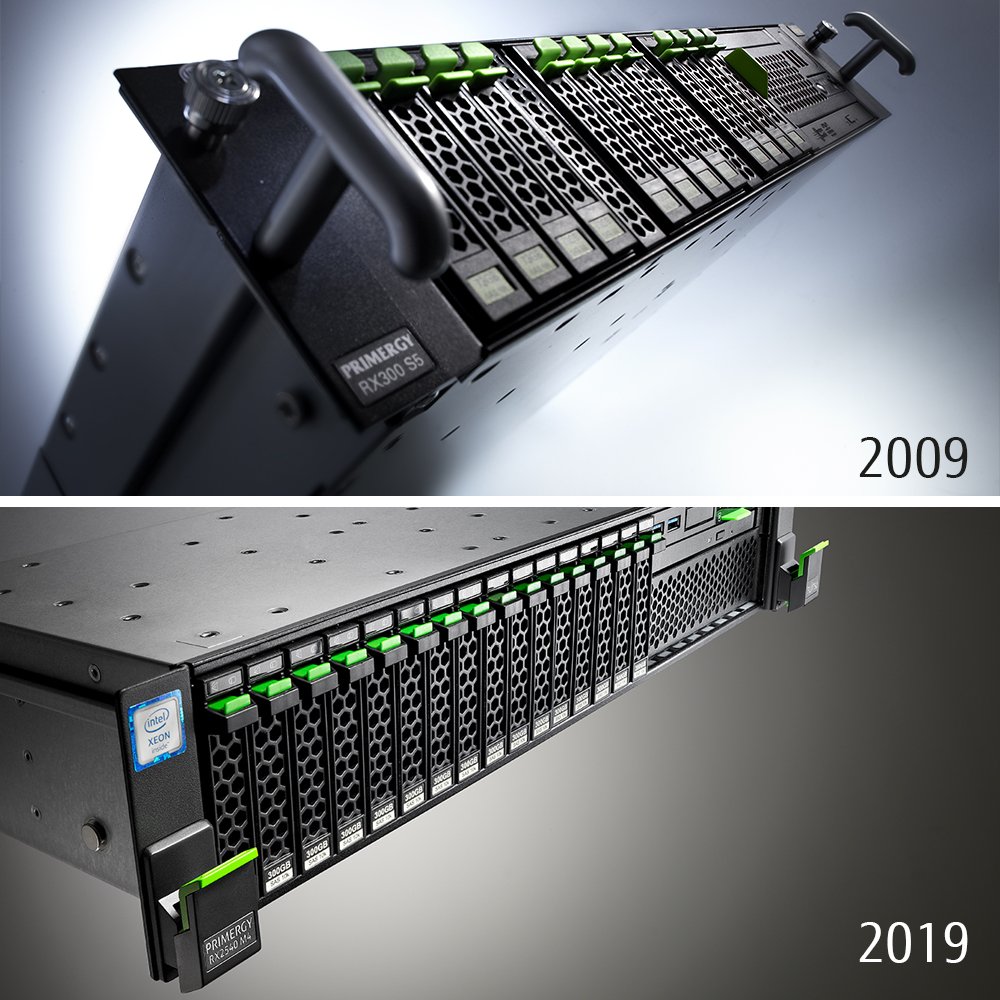 Fujitsu_DE's tweet photo. Eine perfekte Lösung für alle Workload-Anforderungen – heute und vor zehn Jahren. #PRIMERGY #x86 #Server #DualSocket #RackServer #10yearchallenge https://t.co/18pirft4PG