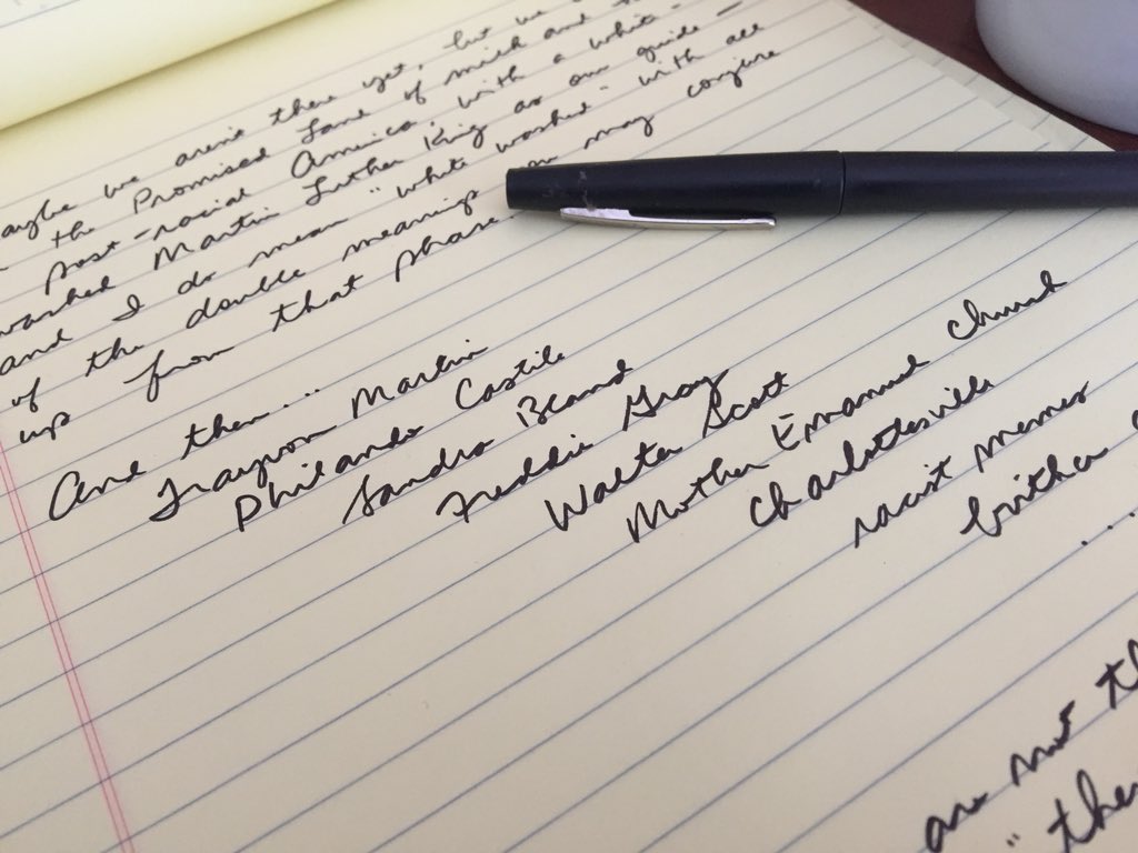 Sermon writing...
Trayvon Martin
Philando Castile
Sandra Bland
Freddie Gray
Walter Scott
Mother Emanuel Church
Charlottesville
...the list goes on.
“Physics, King, and Truth” this Sunday at @WestmorelandUCC
#BlackLivesMatter
#BlackLivesMatterToGodAndToUs
