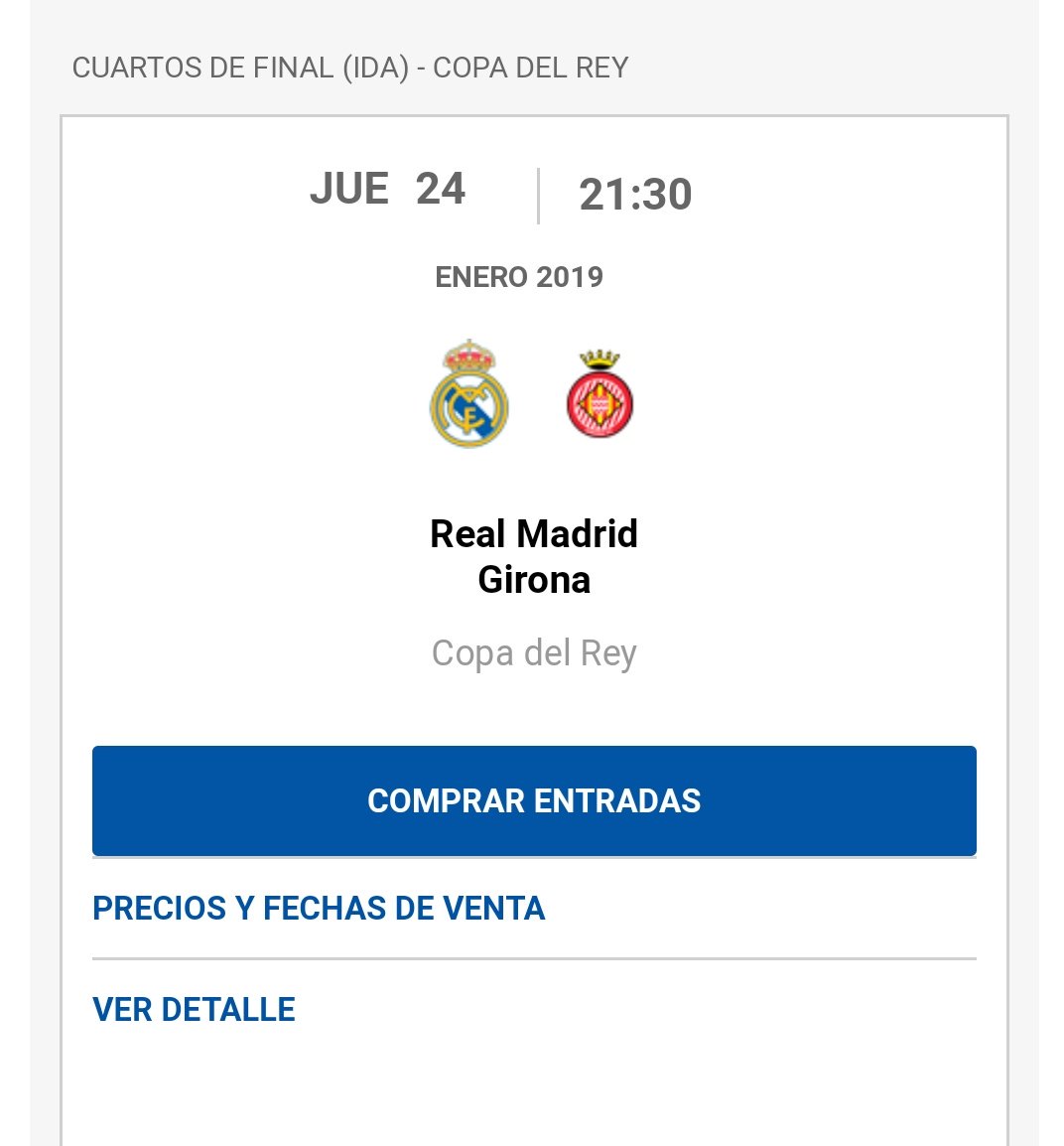 Partido de ida. Jueves 24. 21h30
#RealMadrid #CopaDelRey #RMCopa