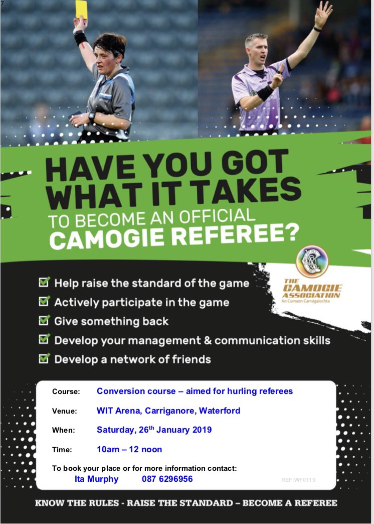 OfficialCamogie's tweet image. Referee Education courses taking place this month in @deisecamogie Well done Waterford on aiming to recruit, retain &amp;amp; train new referees and current hurling referees @MunsterCamogie